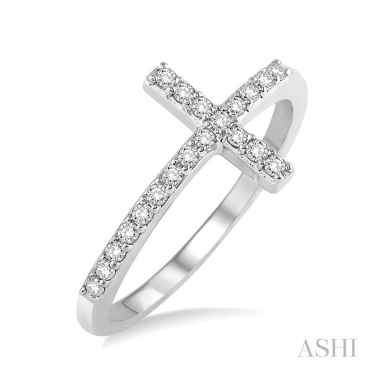 ASHI Sideway Cross Diamond Ring 33667PPTXWG