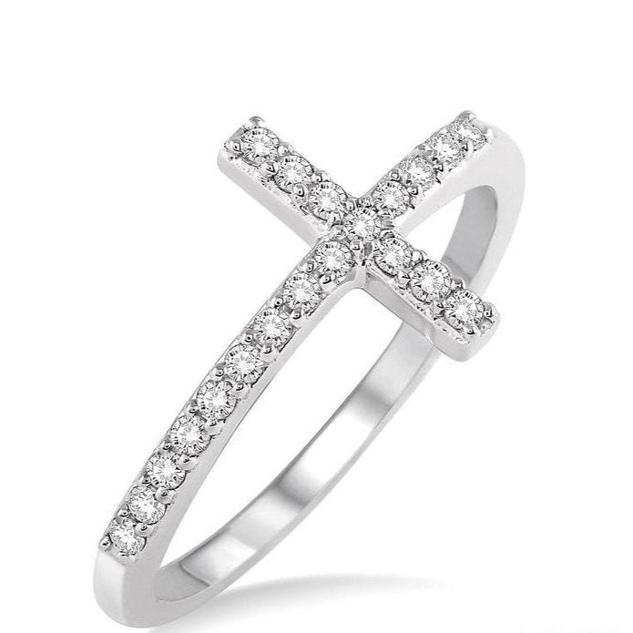 Parkplace Jewelers Sideway Cross Diamond Ring 33667PPTXWG