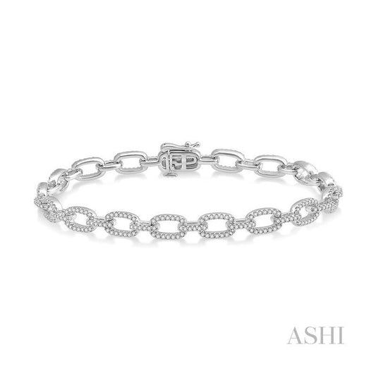 ASHI Paper Clip Diamond Fashion Bracelet 70821PPFHWG