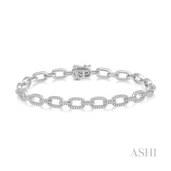 ASHI Paper Clip Diamond Fashion Bracelet 70821PPFHWG