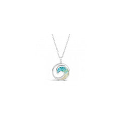 Ocean City Sand and Turquoise Gradient Wave Necklace