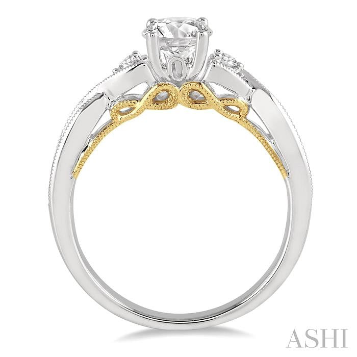 ASHI Round Shape Semi-Mount Diamond Engagement Ring 28276PPFHWY-SM