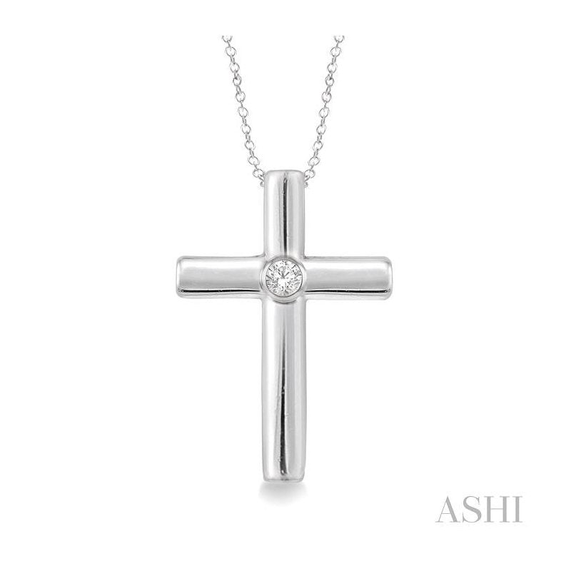 ASHI Silver Cross Diamond Pendant 87549PPSXSLPD