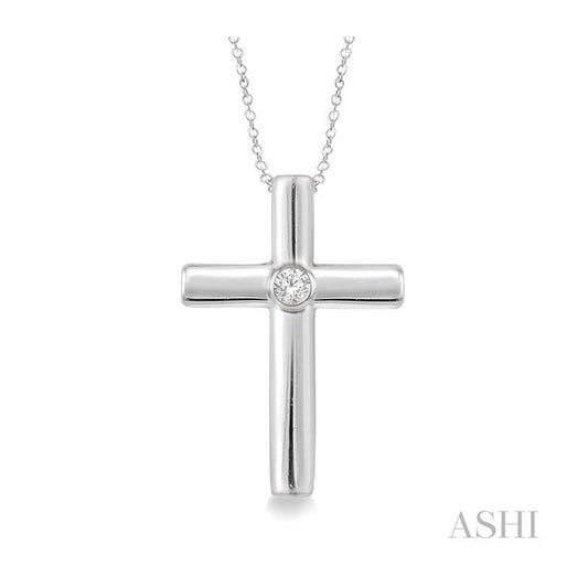 ASHI Silver Cross Diamond Pendant 87549PPSXSLPD