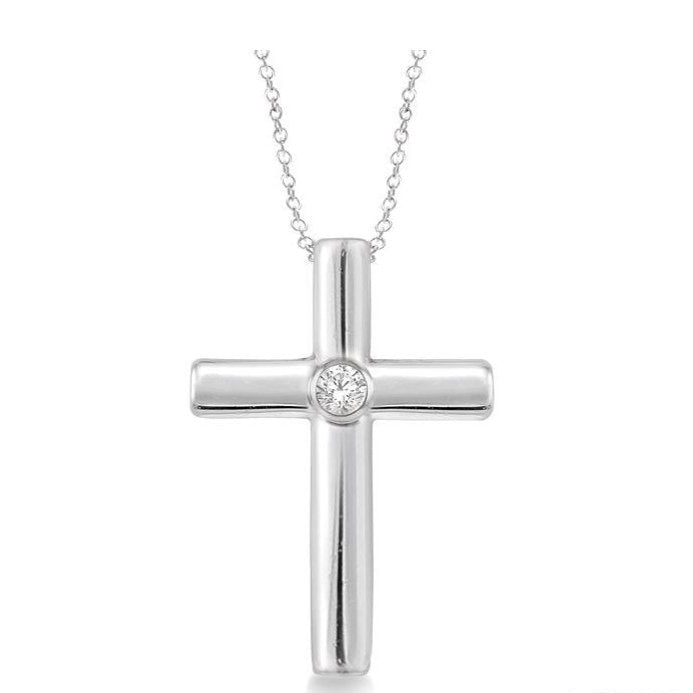Parkplace Jewelers Silver Cross Diamond Pendant 87549PPSXSLPD
