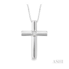ASHI Silver Cross Diamond Pendant 87549PPSXSLPD