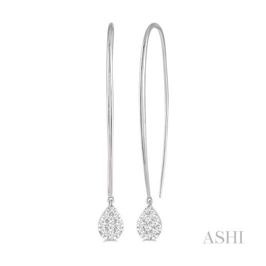 ASHI Pear Shape Lovebright Essential Diamond Earrings 917A3PPFVERWG