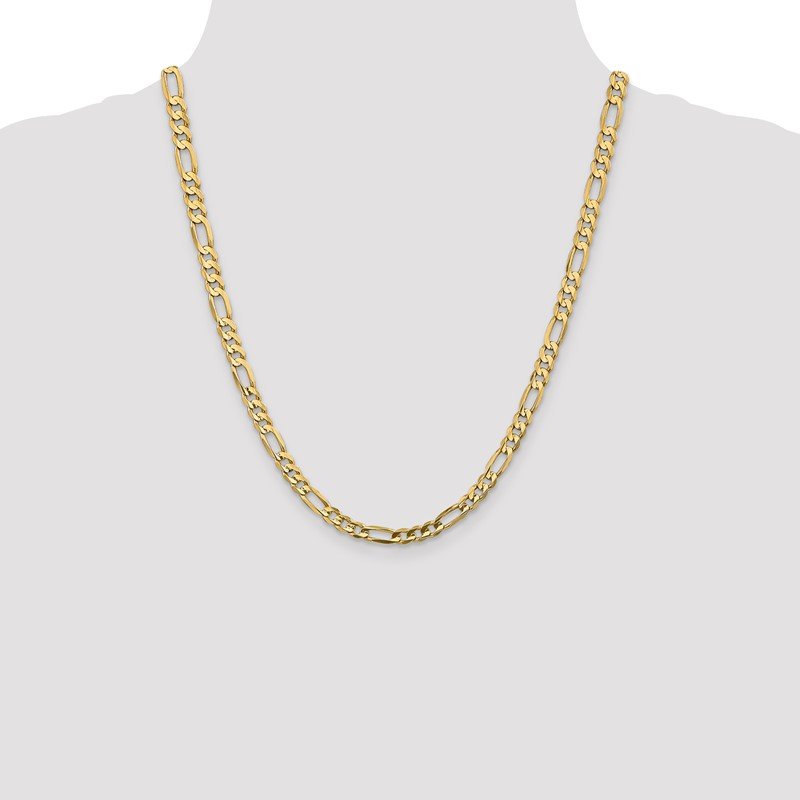 Quality Gold 14K 9 inch 5.5mm Concave Open Figaro with Lobster Clasp Chain LFG140