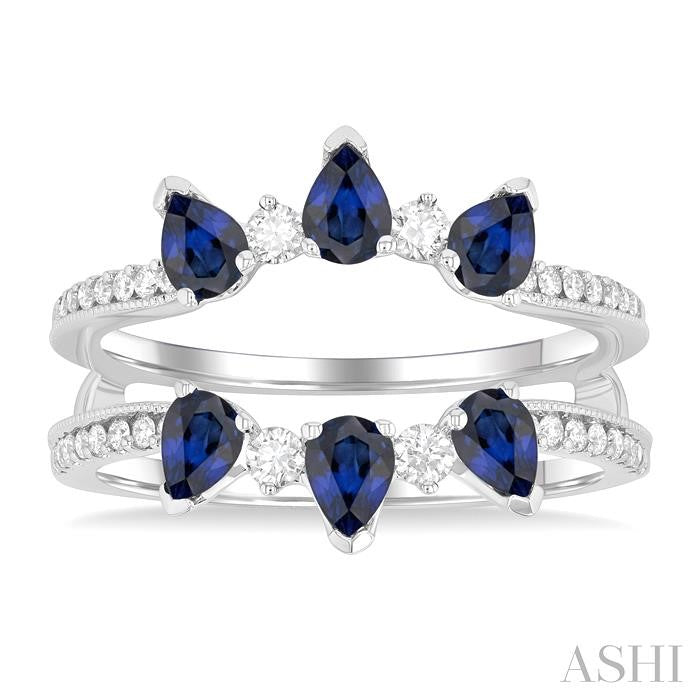 ASHI Pear Shape Gemstone & Diamond Insert Ring 291L5PPFGSPWG