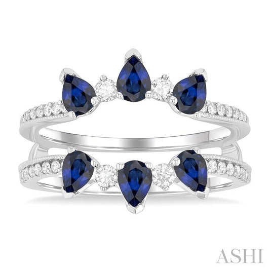 ASHI Pear Shape Gemstone & Diamond Insert Ring 291L5PPFGSPWG