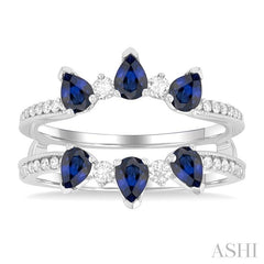 ASHI Pear Shape Gemstone & Diamond Insert Ring 291L5PPFGSPWG