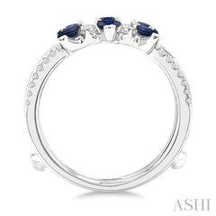 ASHI Pear Shape Gemstone & Diamond Insert Ring 291L5PPFGSPWG