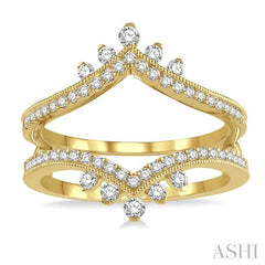 ASHI Chevron Diamond Insert Ring 29593PPFHYG