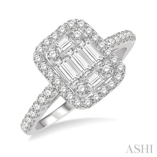 ASHI Halo Fusion Diamond Engagement Ring 295F3PPFVWG