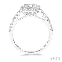 ASHI Halo Fusion Diamond Engagement Ring 295F3PPFVWG