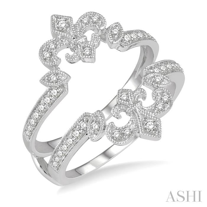 ASHI Fleur De Lis Diamond Insert Ring 29696PPFHWG
