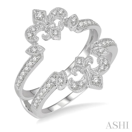 ASHI Fleur De Lis Diamond Insert Ring 29696PPFHWG