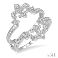 ASHI Fleur De Lis Diamond Insert Ring 29696PPFHWG