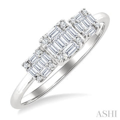 ASHI Princess Shape Past Present & Future Fusion Diamond Engagement Ring 299F6PPFGWG