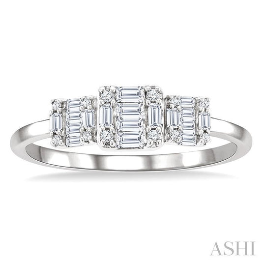 ASHI Princess Shape Past Present & Future Fusion Diamond Engagement Ring 299F6PPFGWG
