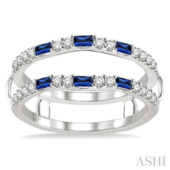 ASHI Gemstone & Diamond Insert Ring 299M5PPFGSPWG
