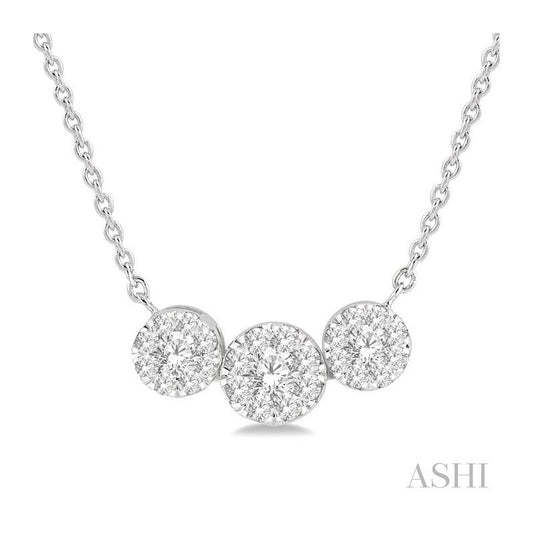 ASHI Round Shape Past Present & Future Lovebright Essential Diamond Necklace 9962UPPFVNKWG