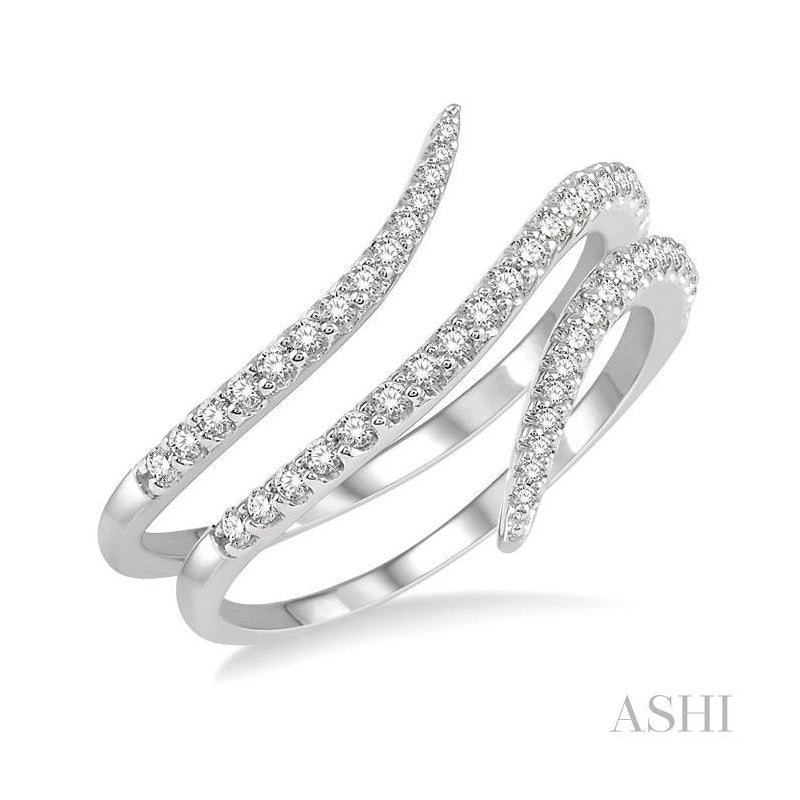ASHI Spiral Diamond Fashion Open Ring 360A5PPFHWG