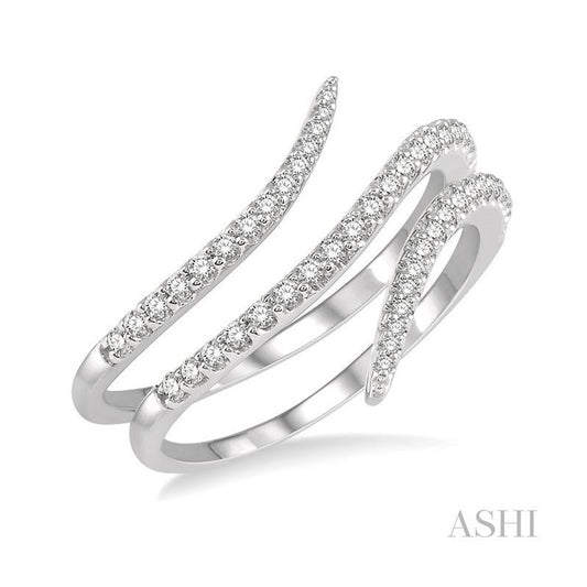 ASHI Spiral Diamond Fashion Open Ring 360A5PPFHWG