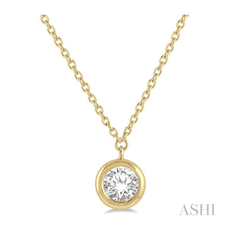 ASHI Round Shape Bezel Set Diamond Pendant 99870PPFGNKYG-0.20