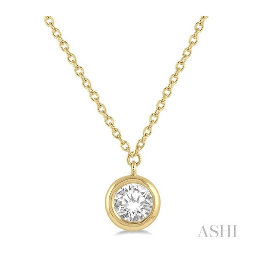 ASHI Round Shape Bezel Set Diamond Pendant 99870PPFGNKYG-0.20