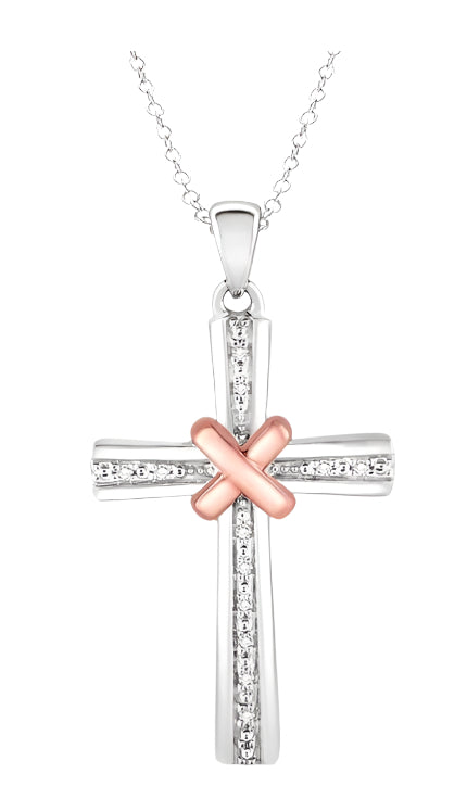 Parkplace Jewelers Silver Cross Diamond Pendant 87869PPSSSLPD