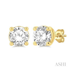 ASHI Round Shape Diamond Stud Earrings 66300PPFGERYG-1.50