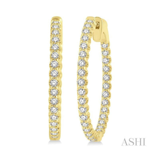 ASHI Inside-Out Diamond Hoop Earrings 622B1PPFGERYG