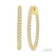ASHI Inside-Out Diamond Hoop Earrings 622B1PPFGERYG