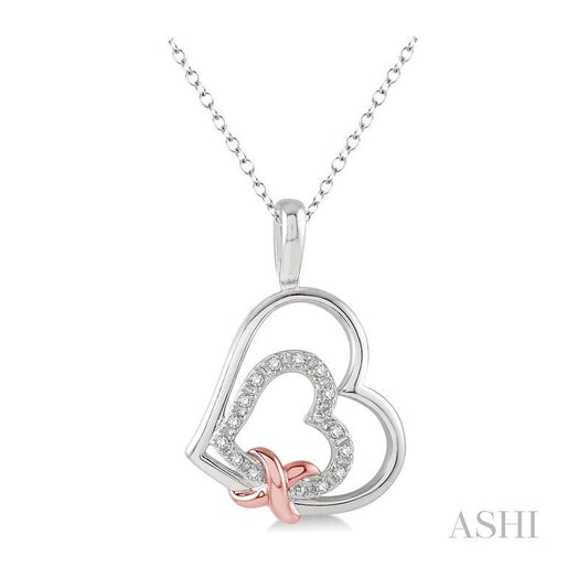 ASHI Silver Heart Shape Diamond Fashion Pendant 87189PPSSSLPD