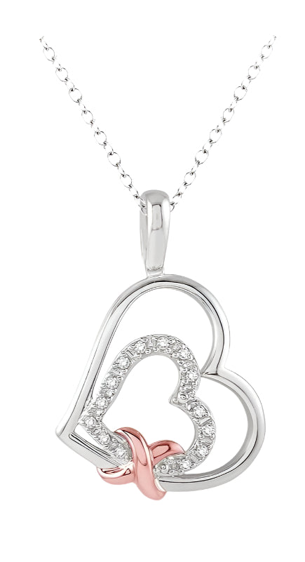 Parkplace Jewelers Silver Heart Shape Diamond Fashion Pendant 87189PPSSSLPD