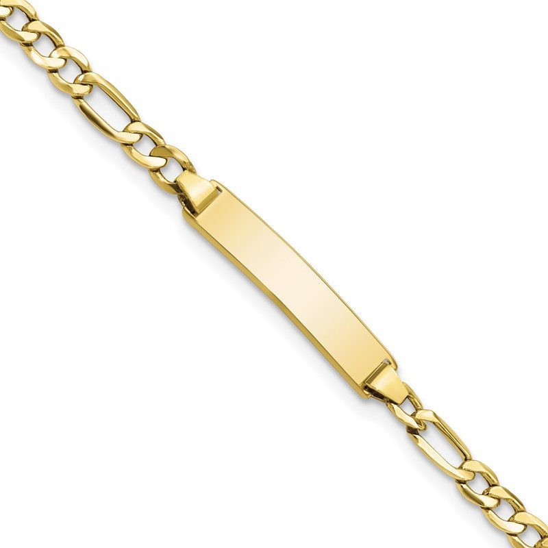 Quality Gold 10k Semi-solid Figaro Link ID Bracelet 10DCID140