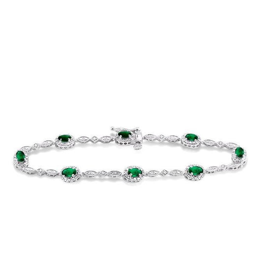 Parkplace Jewelers Oval Shape Gemstone & Halo Diamond Bracelet 76859PPFSEMWG