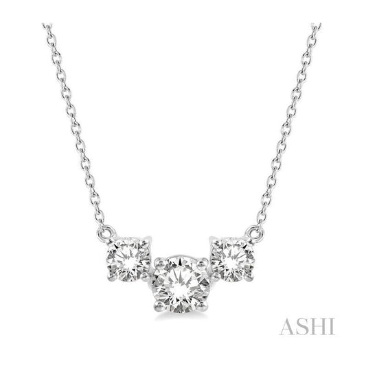 ASHI Round Shape Past Present & Future Diamond Necklace 992HVPPFGNKWG