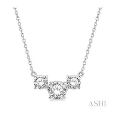 ASHI Round Shape Past Present & Future Diamond Necklace 992HVPPFGNKWG