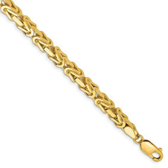 Quality Gold 14K 8 inch 5.25mm Byzantine with Lobster Clasp Chain BIZ150