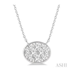 ASHI Oval Shape East-West Lovebright Essential Diamond Pendant 9978HPPFHNKWG