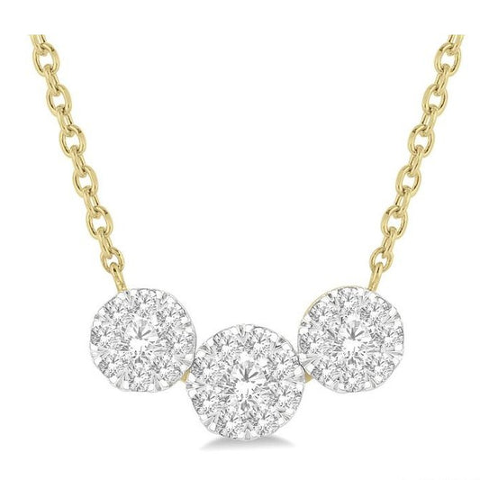 Parkplace Jewelers Round Shape Past Present & Future Lovebright Essential Diamond Necklace 9962HPPFVNKYW