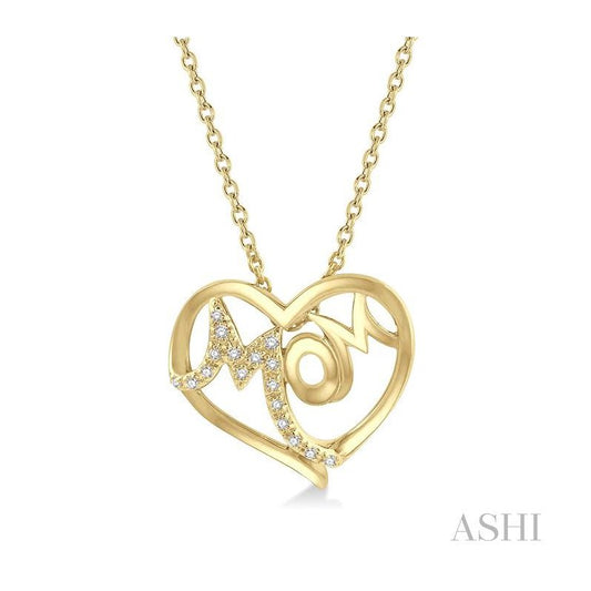 ASHI Mom Heart Shape Diamond Fashion Pendant 94109PPTSPDYG