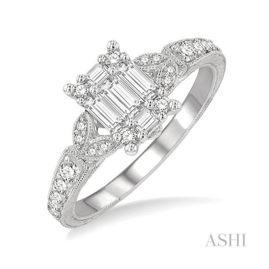 ASHI Fusion Diamond Engagement Ring 112D3PPFGWG