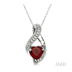 ASHI Heart Shape Gemstone & Diamond Pendant 60759PPTSPDGTW