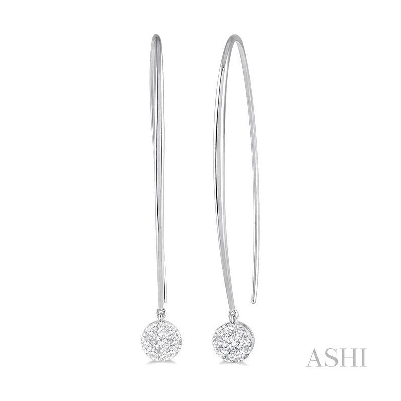 ASHI Round Shape Lovebright Essential Diamond Earrings 918A3PPFVERWG