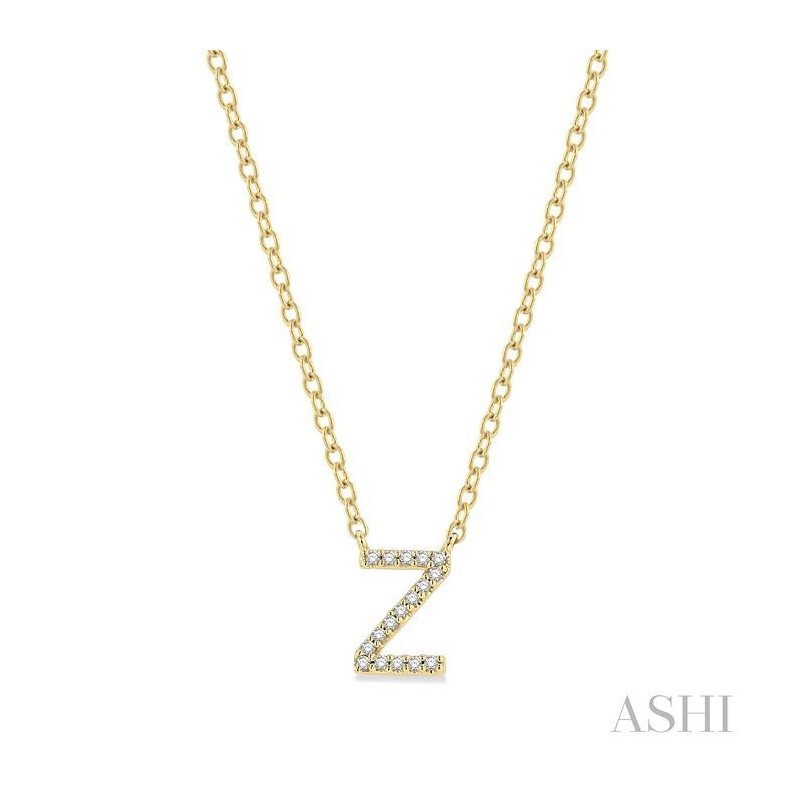ASHI Block 'Z' Initial Diamond Pendant 912F9PPTSPDYG-Z