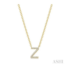 ASHI Block 'Z' Initial Diamond Pendant 912F9PPTSPDYG-Z