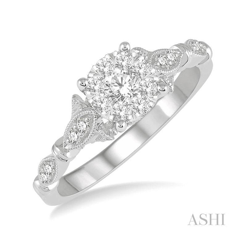 ASHI Round Shape Lovebright Diamond Ring 150E3PPFHWG